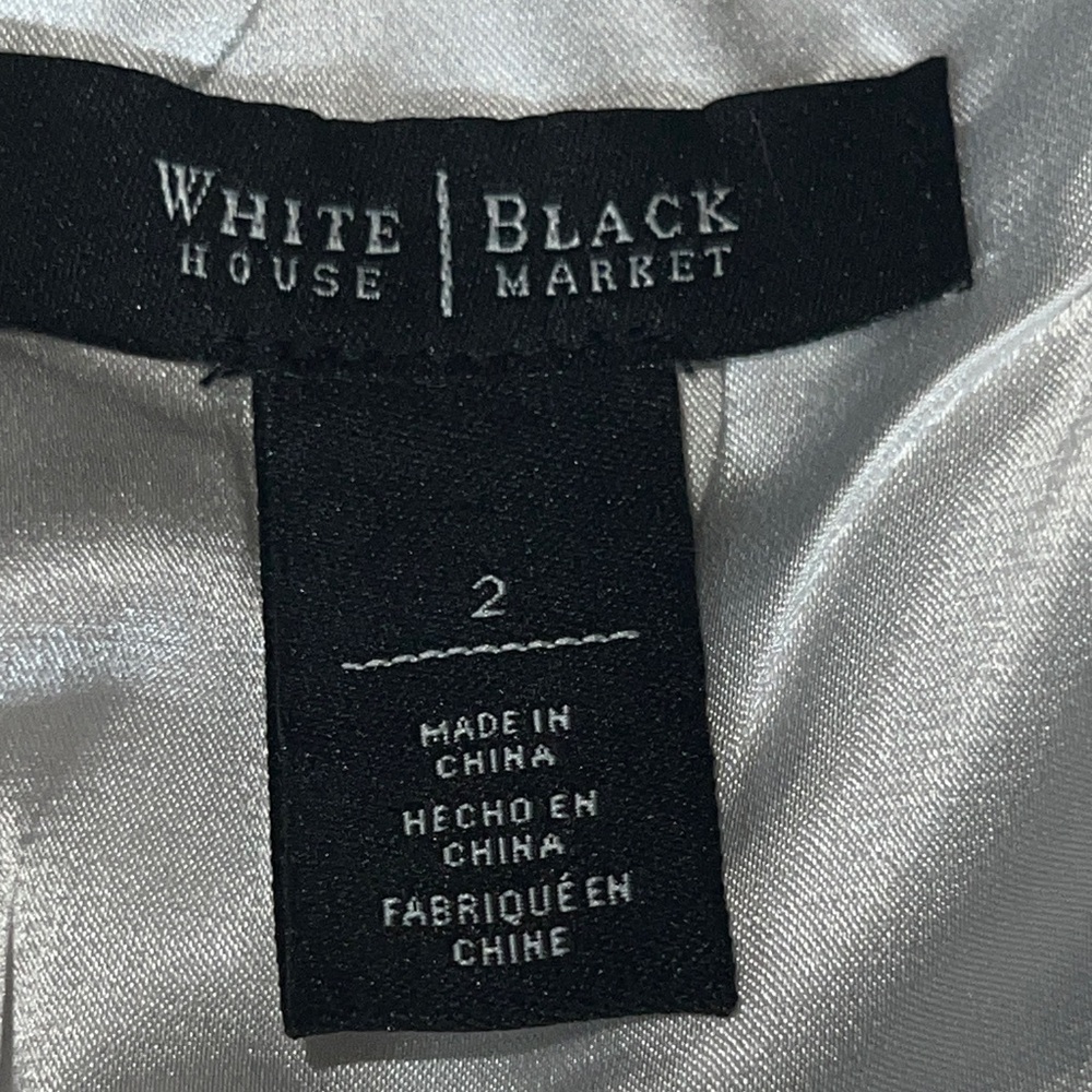 White House Black Market Floral Fit & Flare Mini Dress SZ 2 B&W Sleeveless - Picture 13 of 16